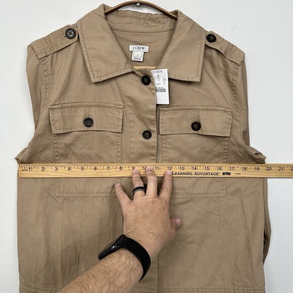 NEW - J Crew Jacket Women’s Size Small Khaki Beige Cotton Safari Utility Shirt - Picture 6 of 9